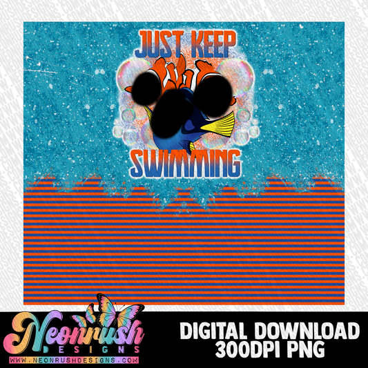 Just keep swimming tumbler wrap digital download