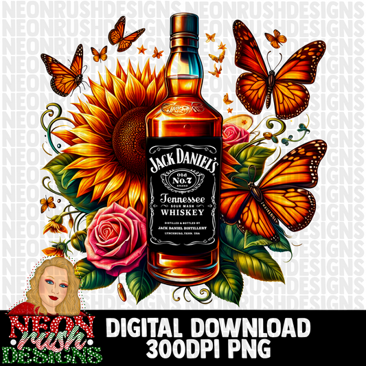 Sunflower whiskey png digital download