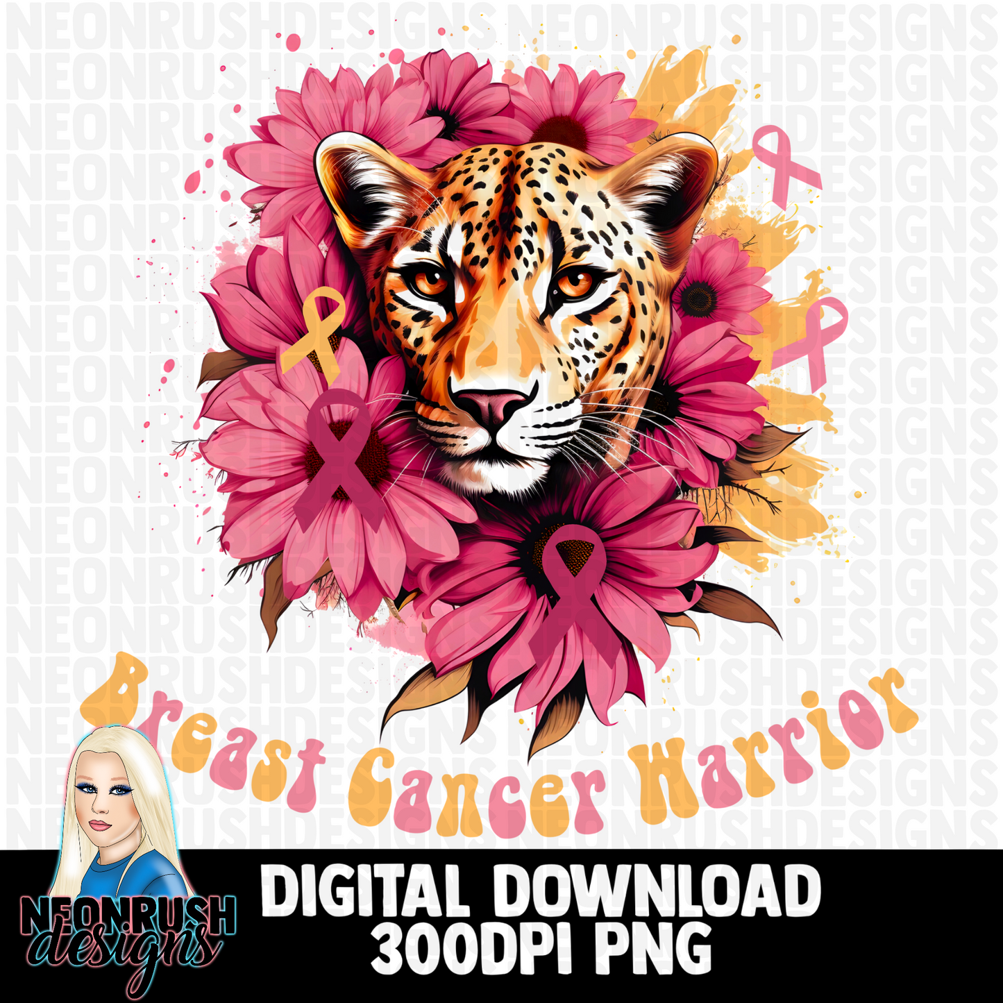 Breast cancer warrior png digital download