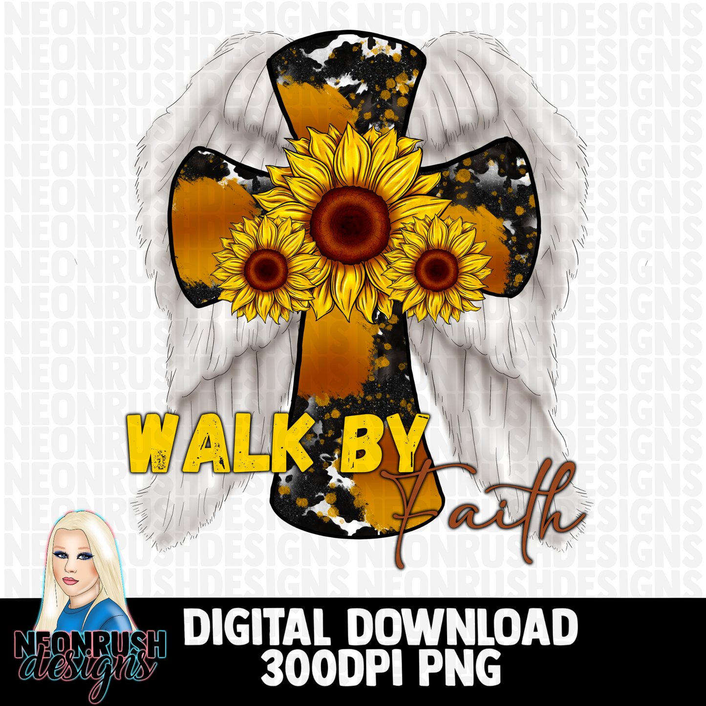 Walk by faith png digital download