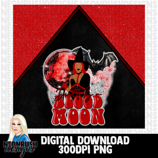 Blood moon witch  tumbler wrap digital download