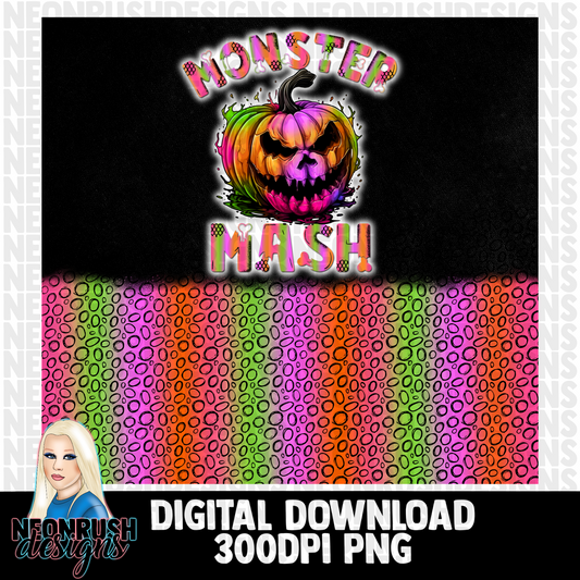 Monster mash tumbler wrap digital download