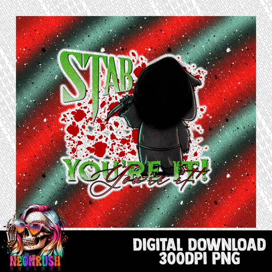 Stab you’re it! tumbler wrap digital download