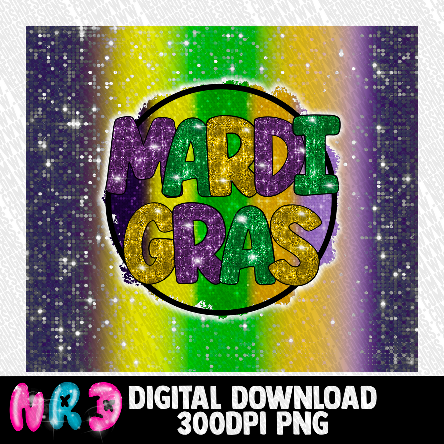 Mardi gras sequin tumbler wrap digital download