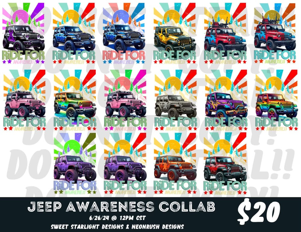 Jeep awareness collab 52 files all digital downloads png and tumbler wraps