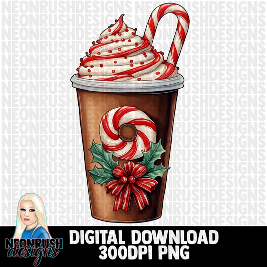 Christmas coffee clipart png digital download