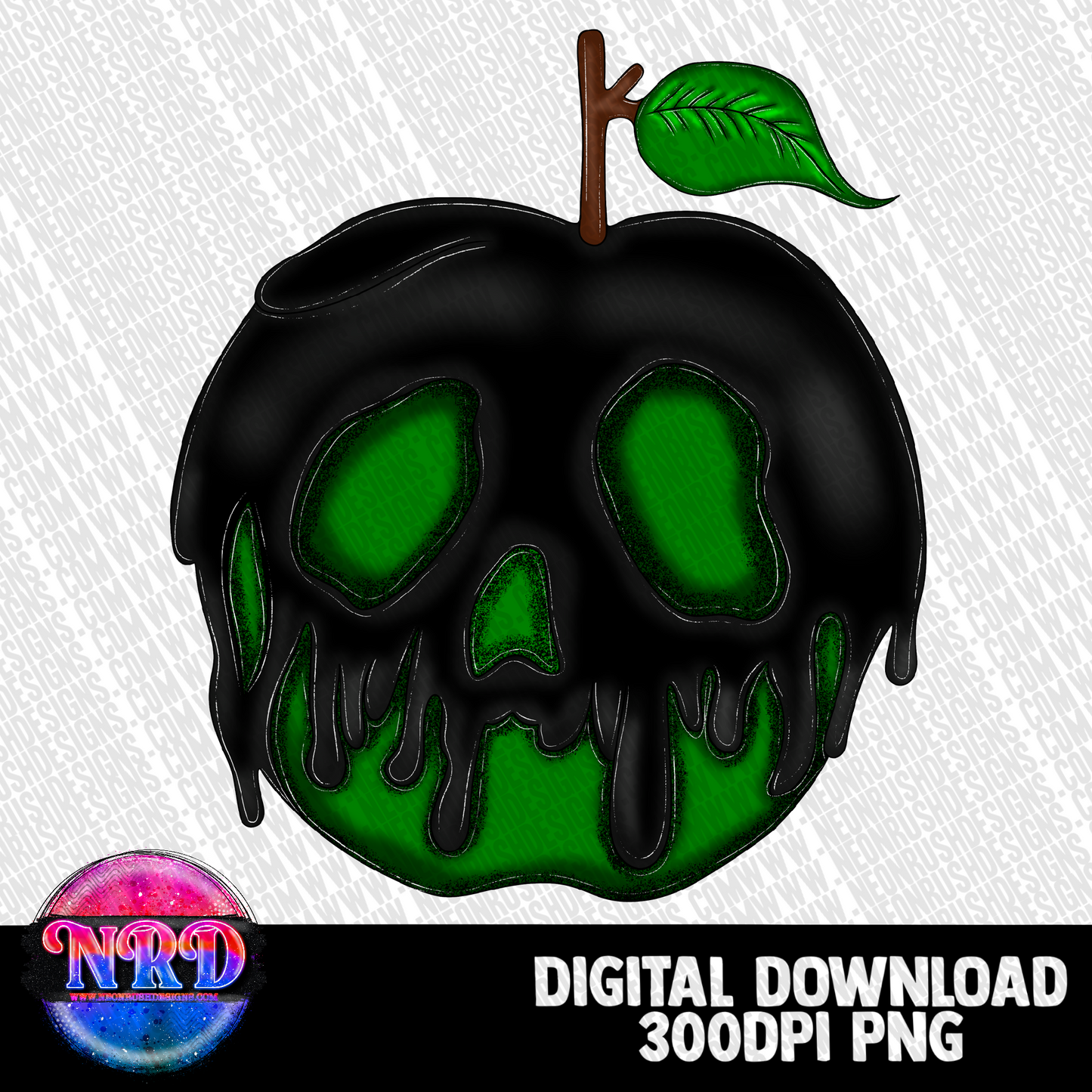 Poison apple clipart bundle over 9 pngs digital download