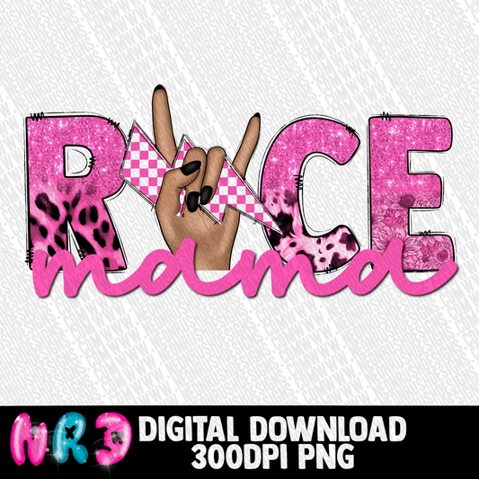 Race mama pink png digital download