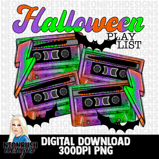 Halloween play list png digital download