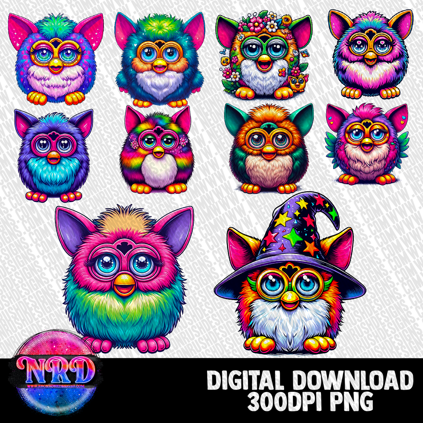 Furby ai exclusive clipart bundle 10 png digital download