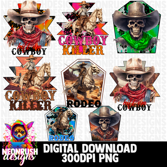 Western 8pck Bundle png digital download