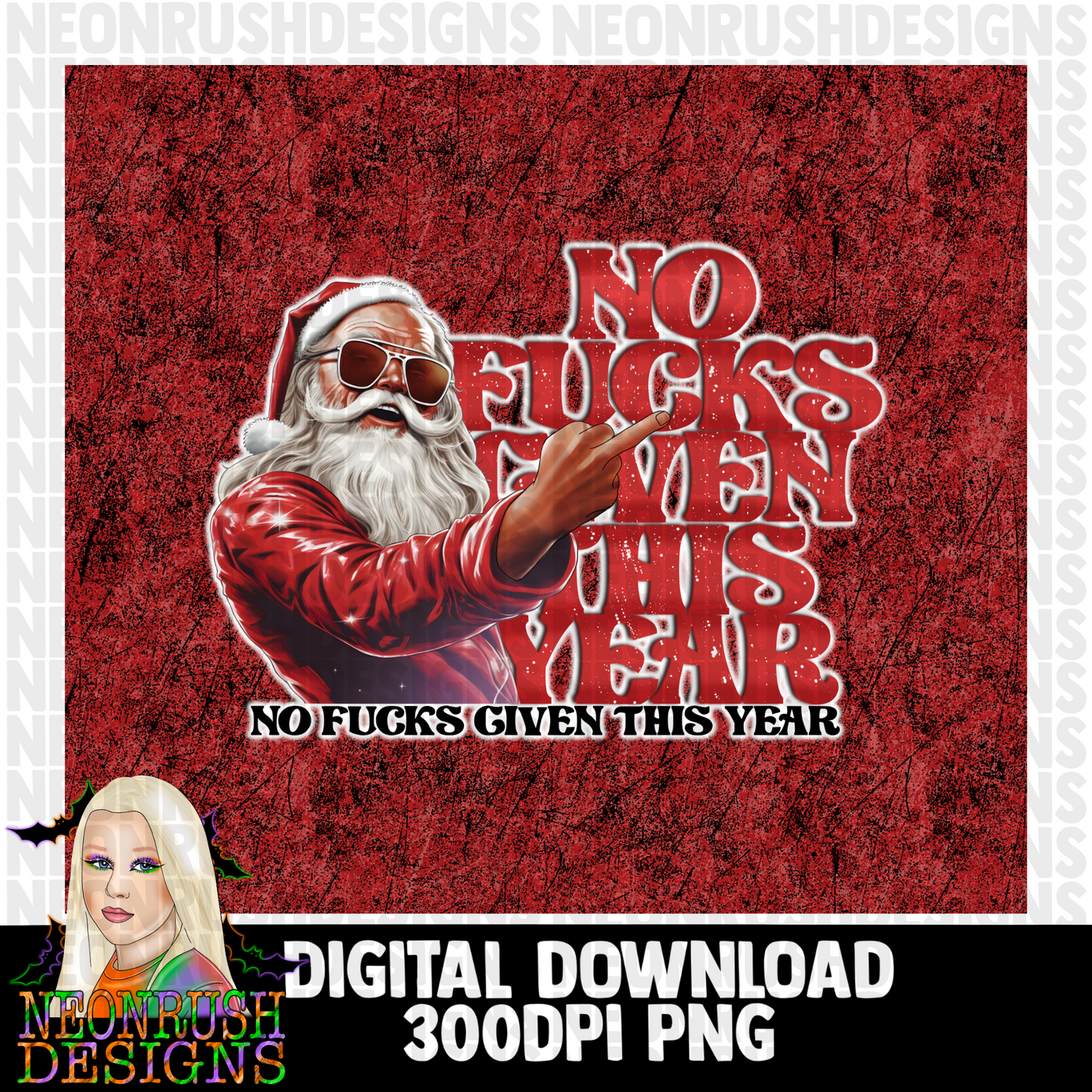 No effs Santa tumbler wrap digital download