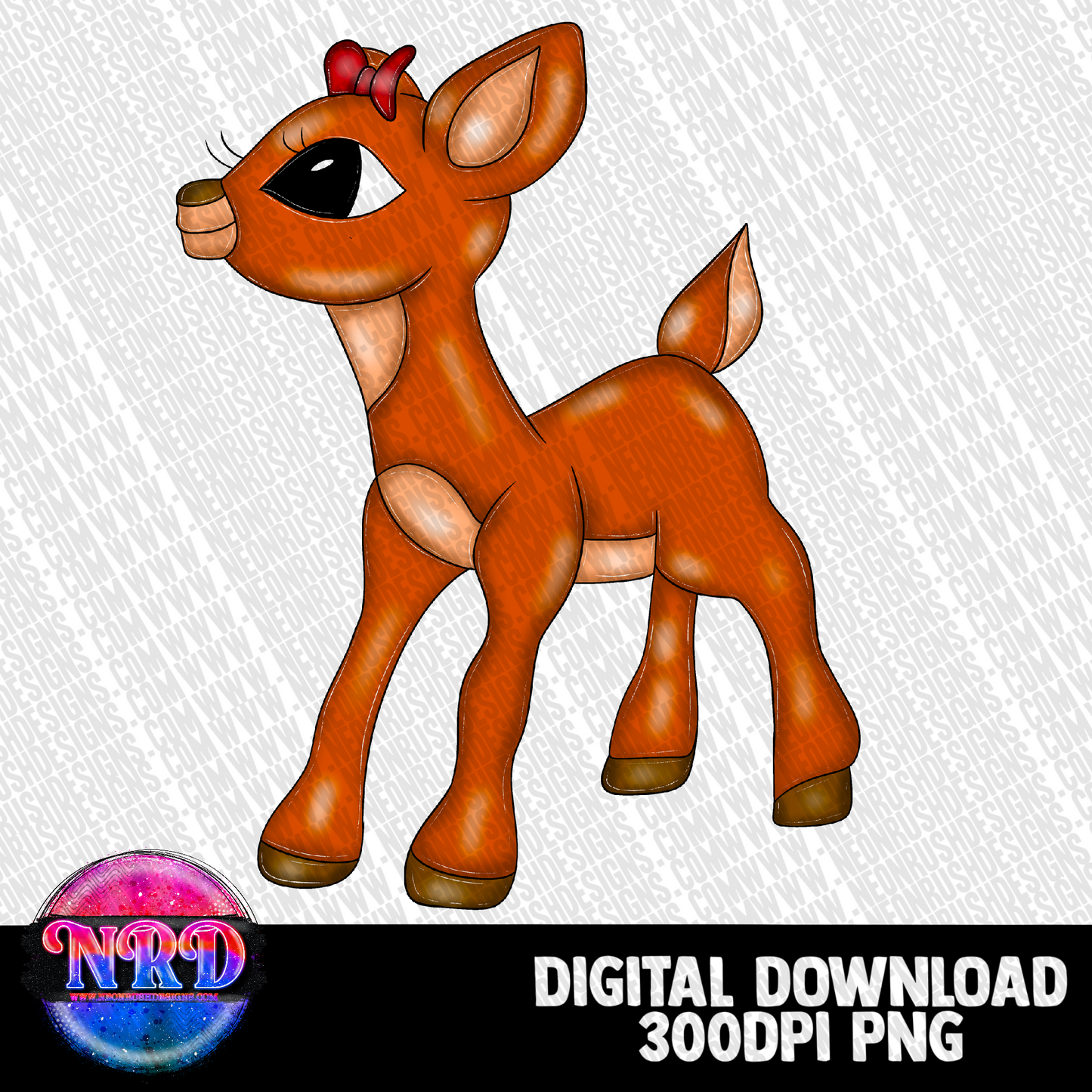 She deer hand drawn clipart png digital download