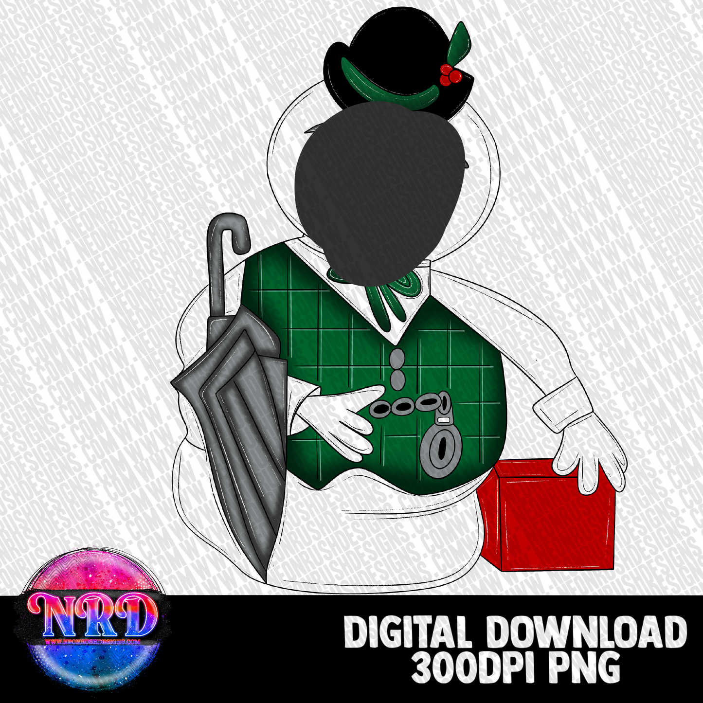 Snow man hand drawn clipart png digital download