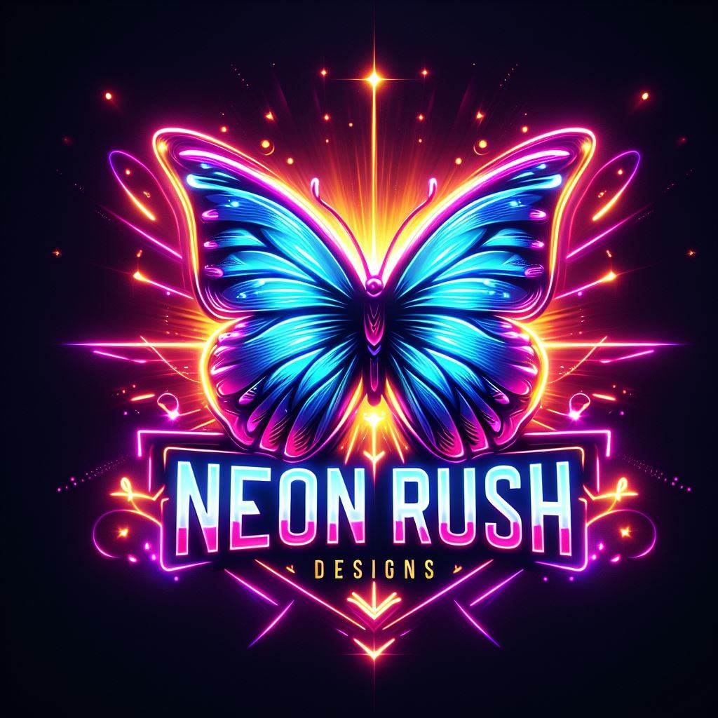 Neon 3D business/gamer logo png digital designs (none-png)