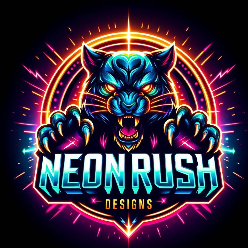 Neon 3D business/gamer logo png digital designs (none-png)