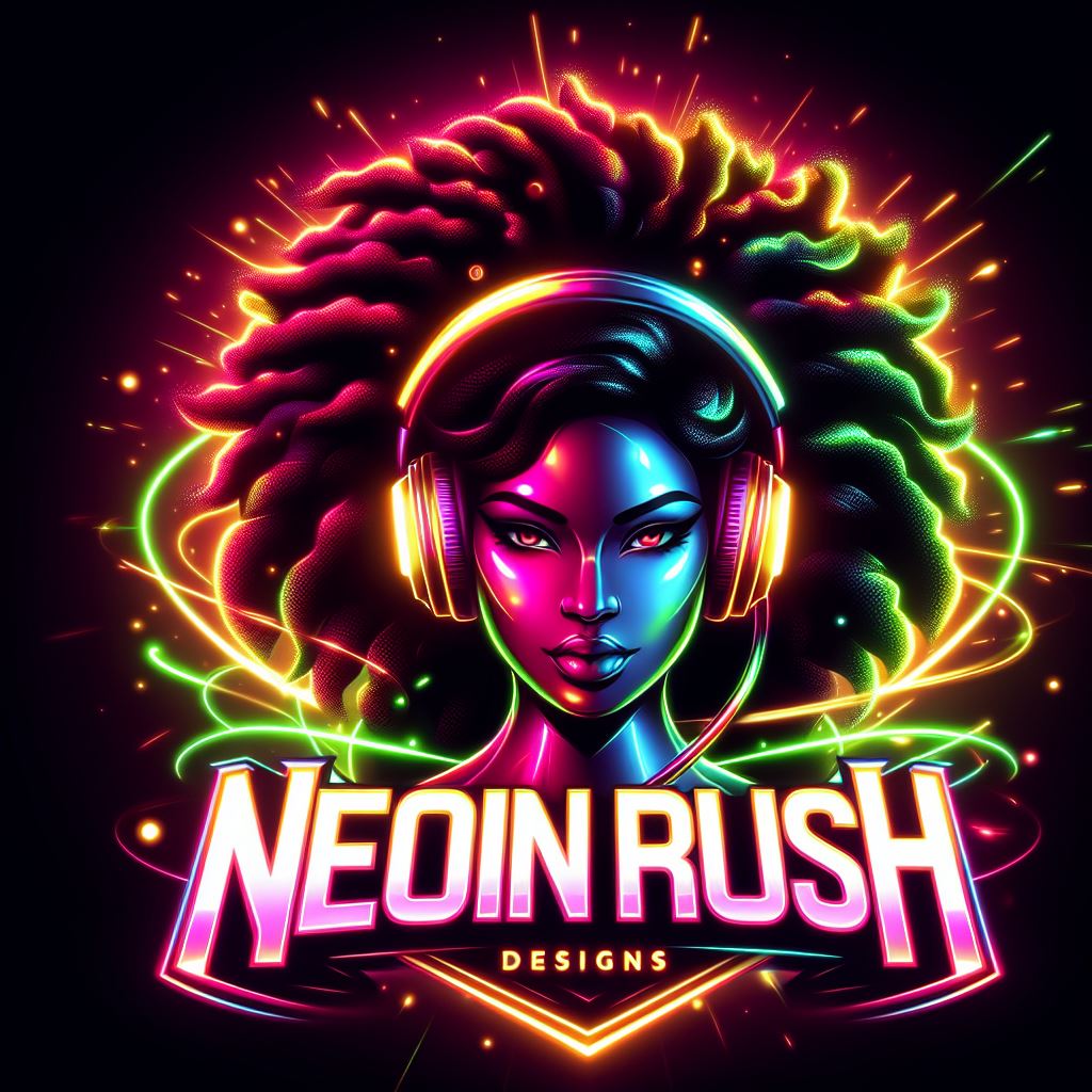 Neon 3D business/gamer logo png digital designs (none-png)