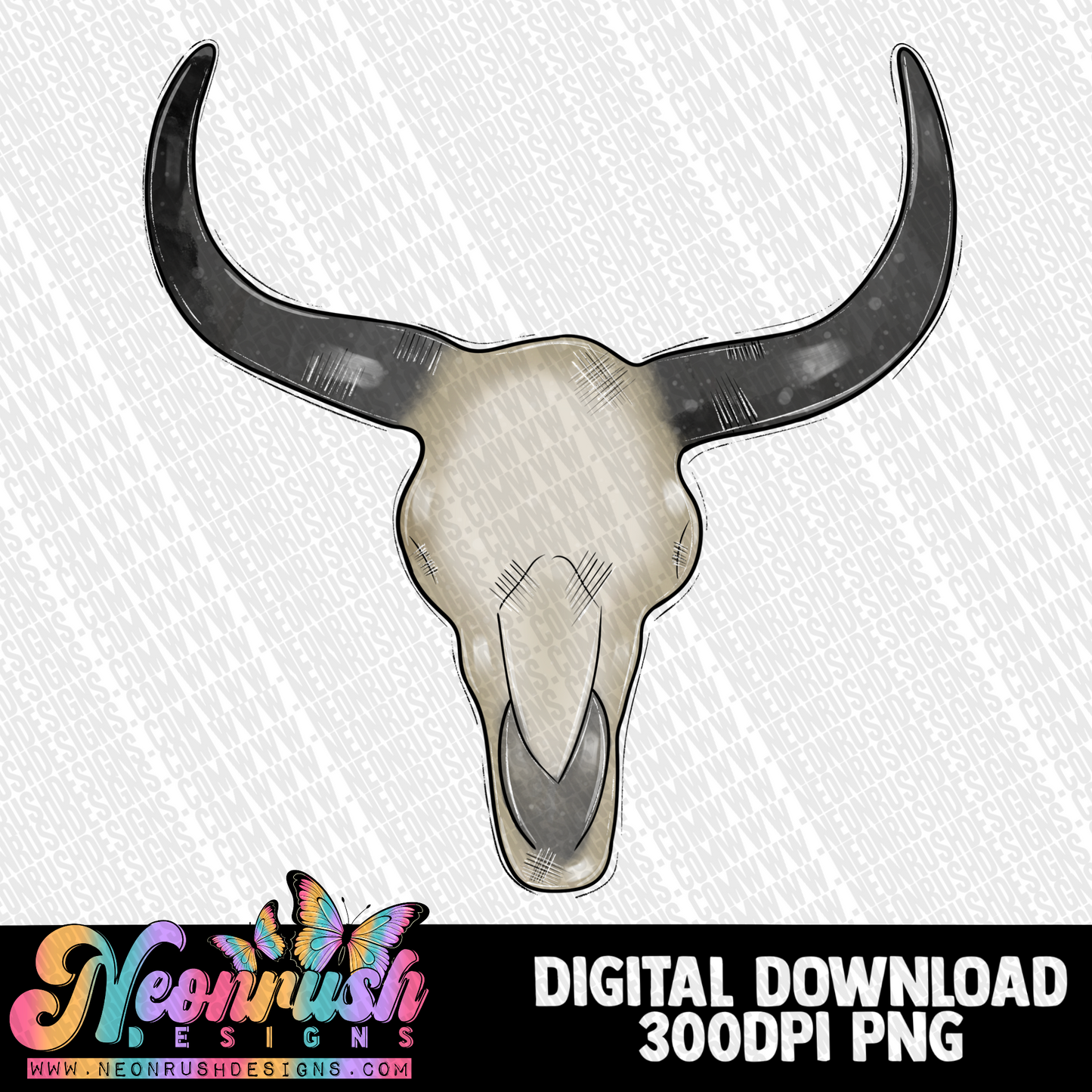 Bull skull  png digital download