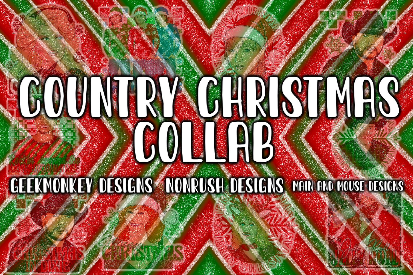 country Christmas collab 30 PNGs , neonrush designs , geekmonkey designs and main and mouse designs