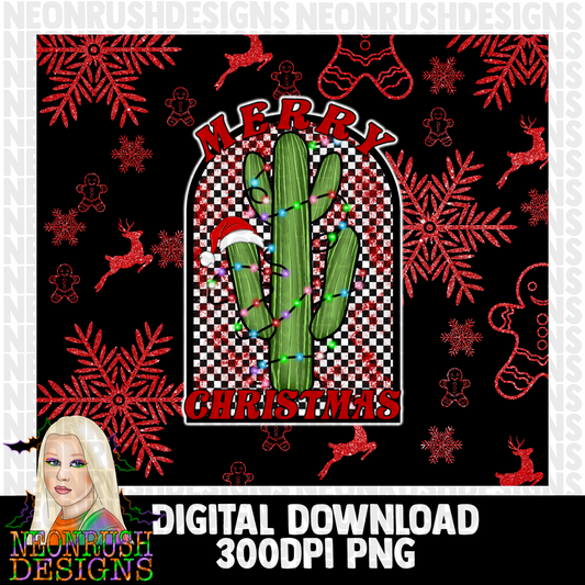 Cactus Christmas  tumbler wrap digital download