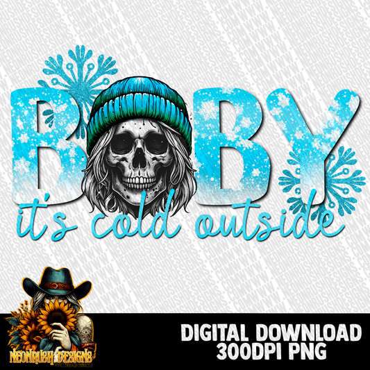 Baby cold outside blue png digital download