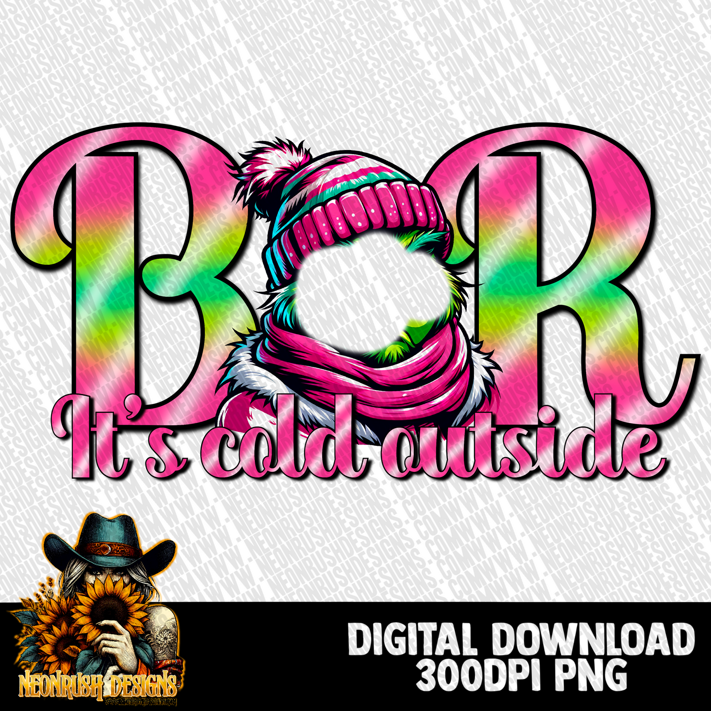 Brr it’s cold outside green one png digital download