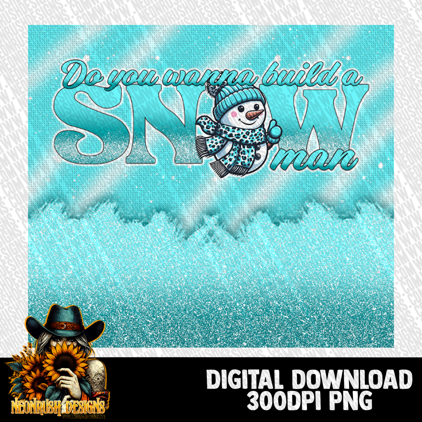 Build a snowman blue tumbler wrap digital download