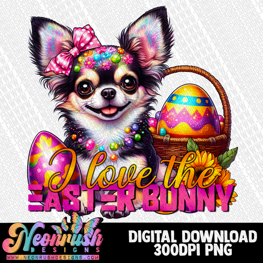 I love the easter bunny chihuahua png digital download