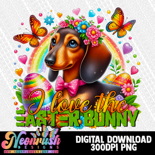 I love the easter bunny dachshund png digital download