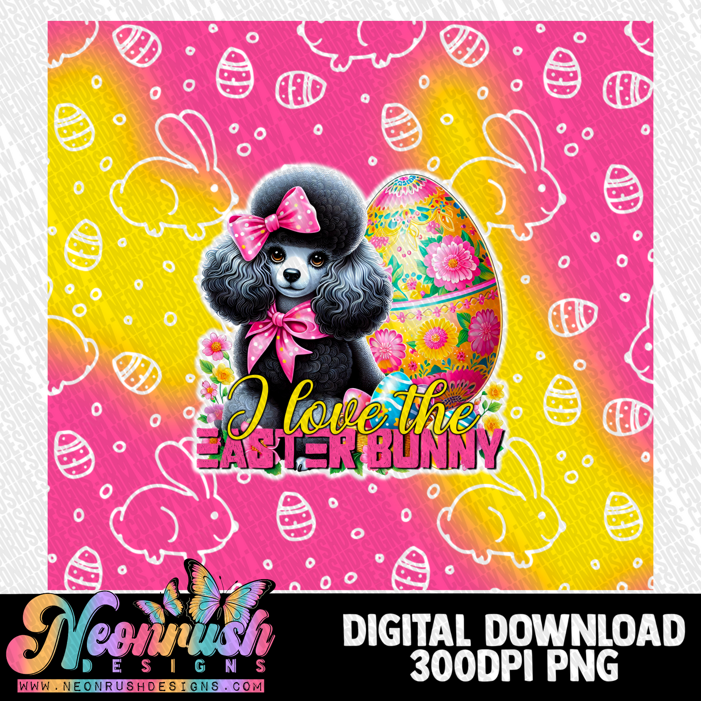 I love the Easter bunny poodle tumbler wrap digital download