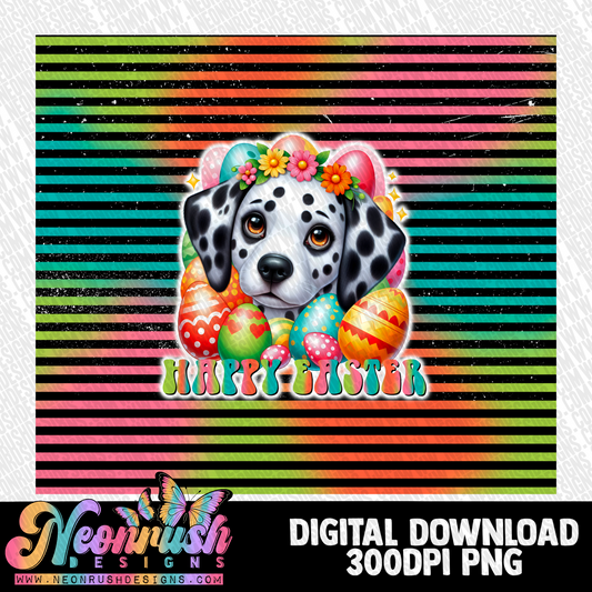 Happy Easter Dalmatian tumbler wrap digital download