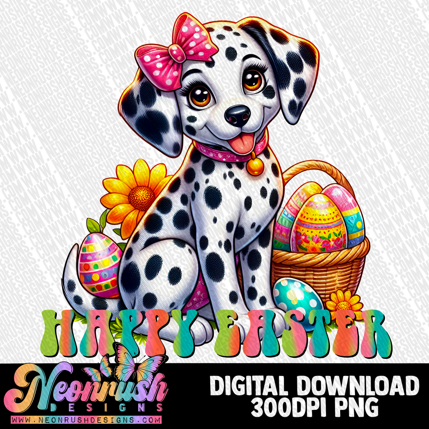 Happy Easter Dalmatian  png digital download