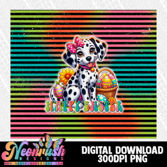 Happy Easter Dalmatian tumbler wrap digital download