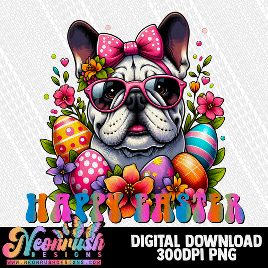 Happy Easter bulldog png digital download