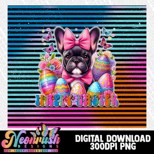 Happy Easter French bulldog tumbler wrap digital download