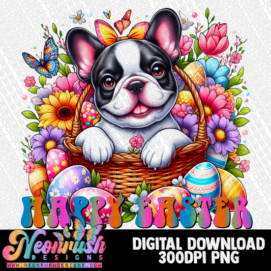 Happy Easter french bulldog png digital download