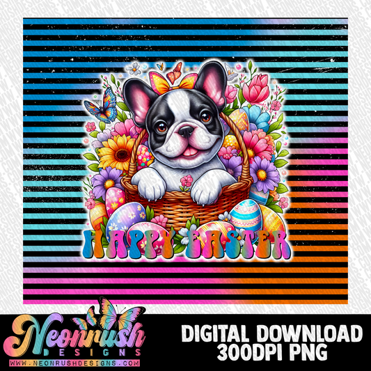 Happy Easter French bulldog tumbler wrap digital download