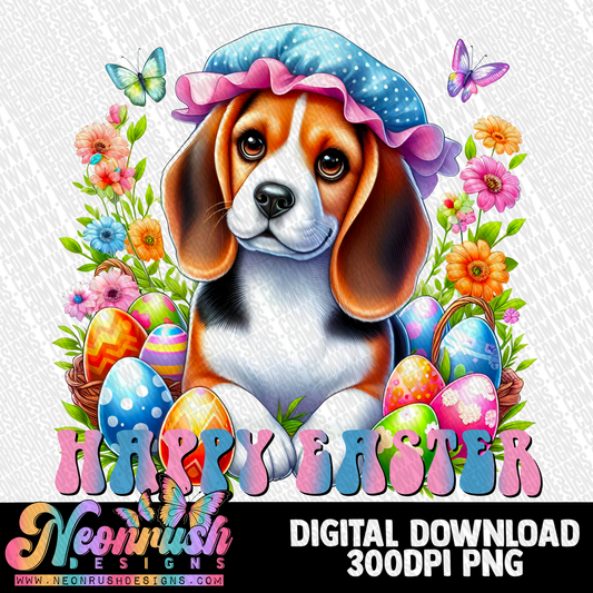 Happy Easter beagle png digital download