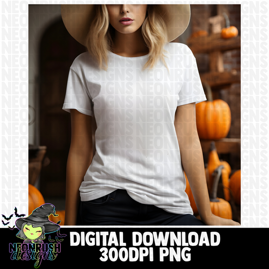 White tee mock up digital download