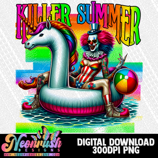 Clown killer summer png digital download