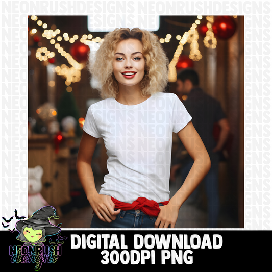 White tee mock up digital download