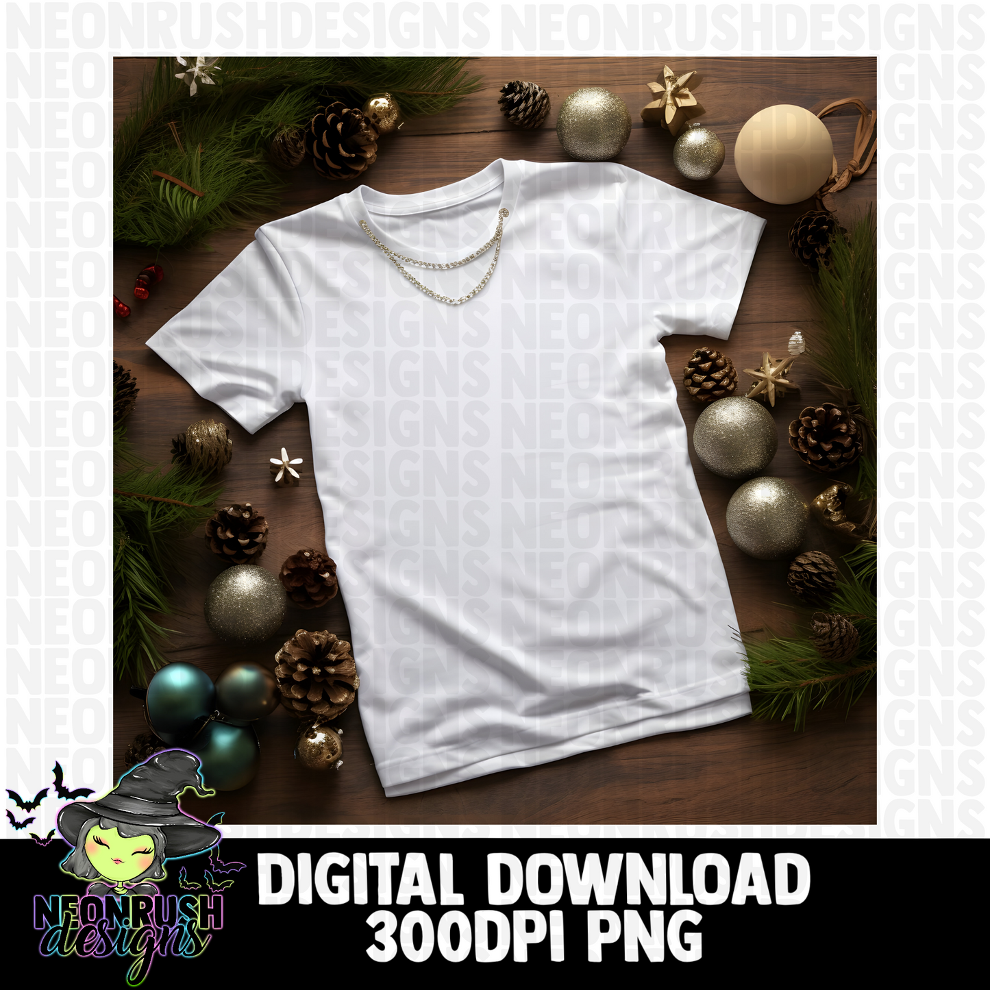 White tee mock up digital download