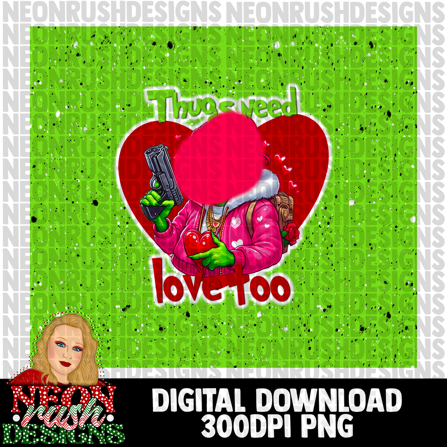 Thugs need love too red heart tumbler wrap digital download