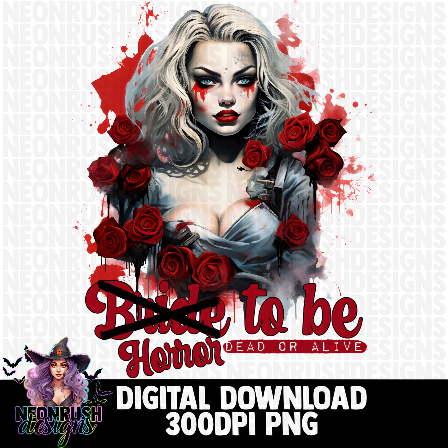 Horror bride to be png digital download