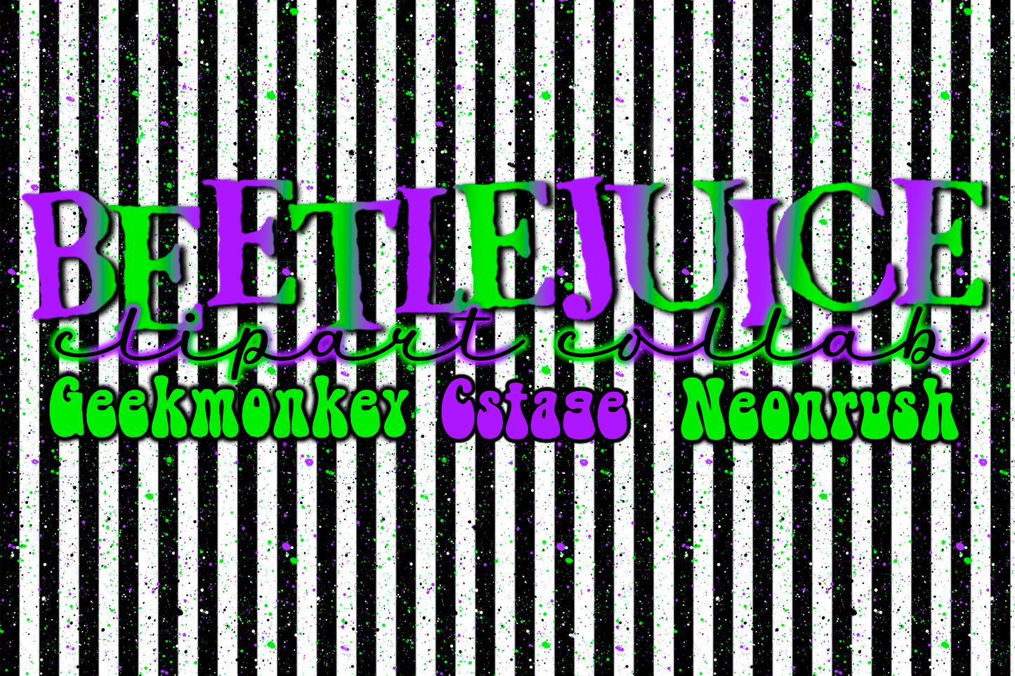 Beetlejuice clipart handrawn collab 30 plus pngs digital download