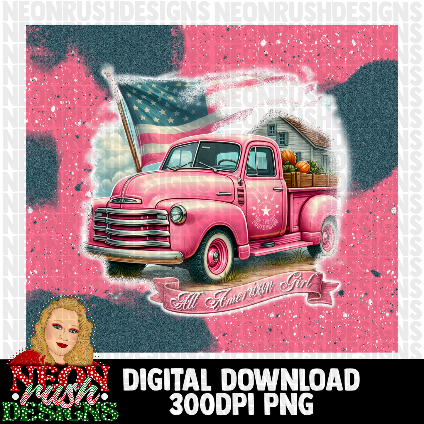 That all American girl tumbler wrap digital download