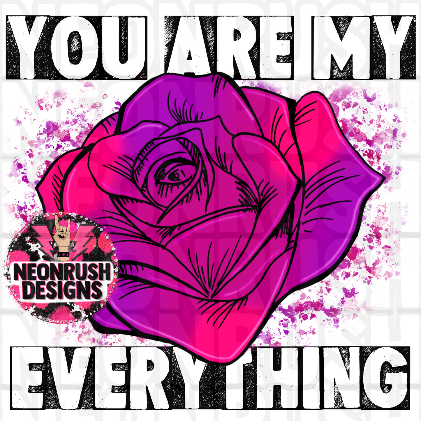 You are my everything purple rose png digital download