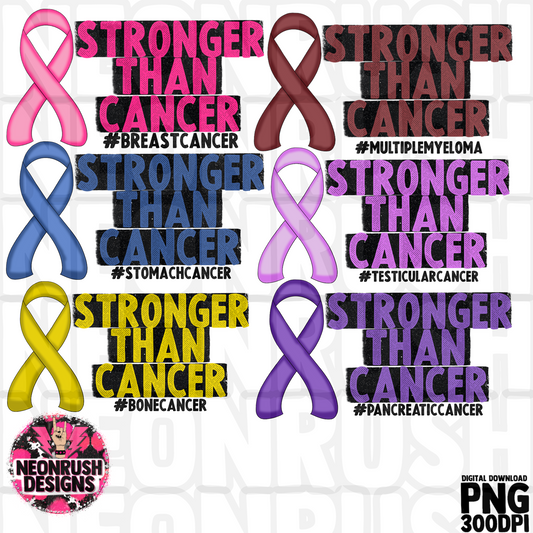 Stronger than cancer 19 pack png digital download