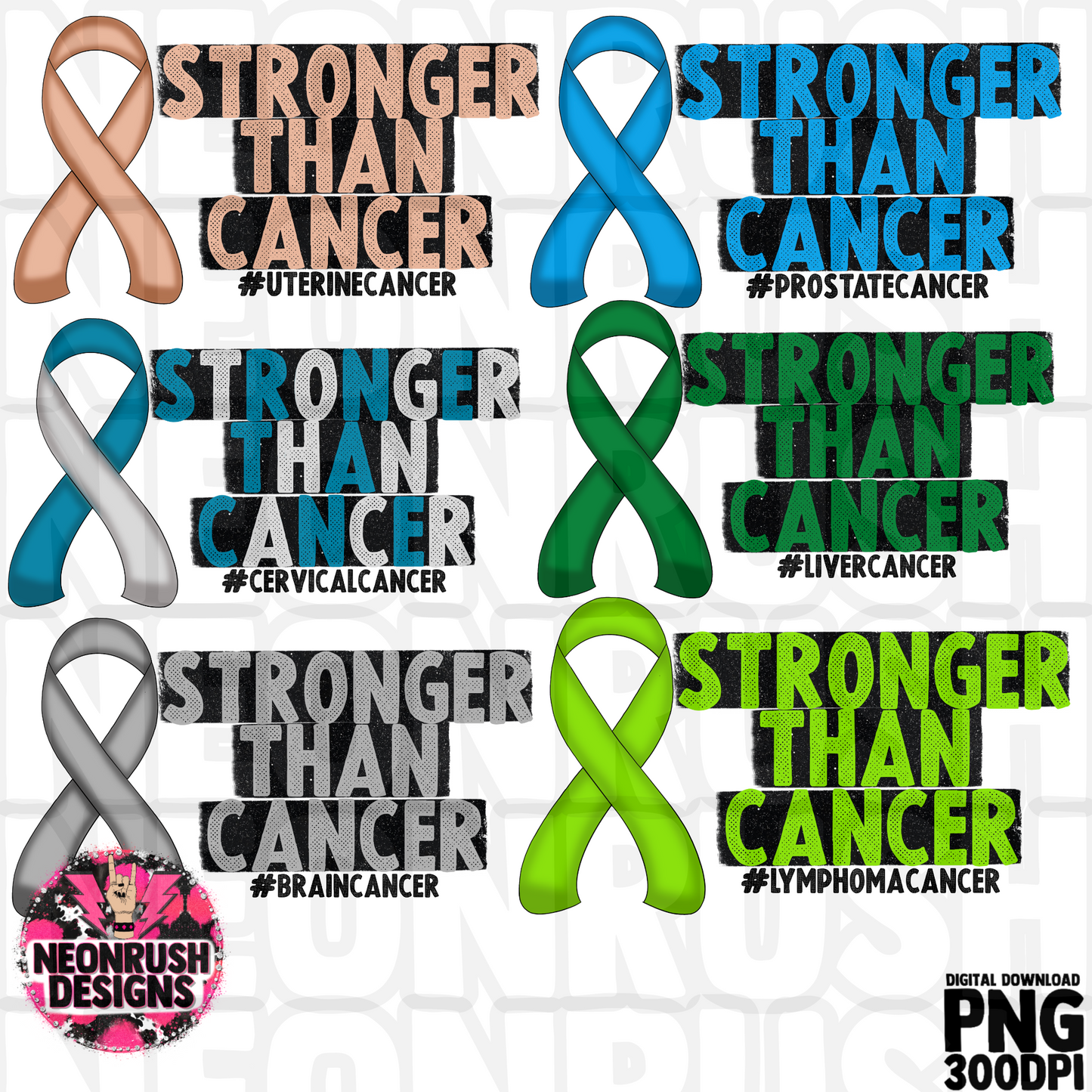 Stronger than cancer 19 pack png digital download